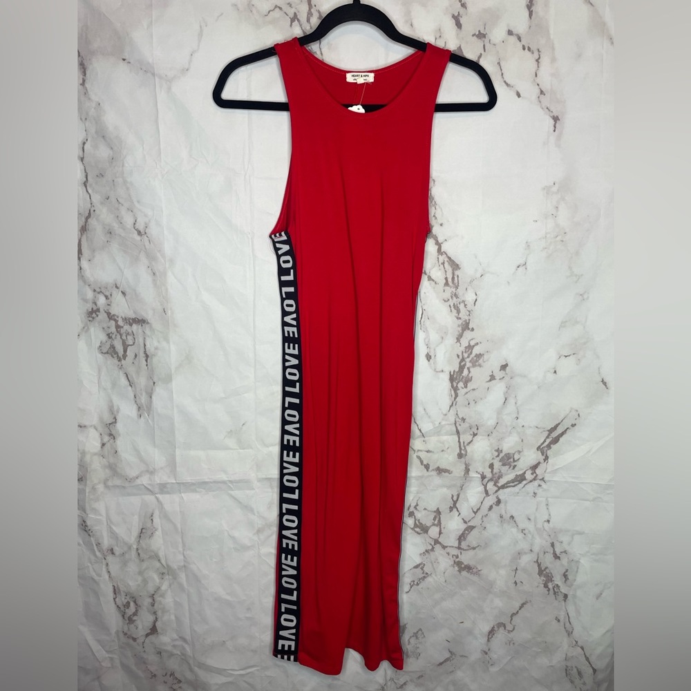 Red midi dress